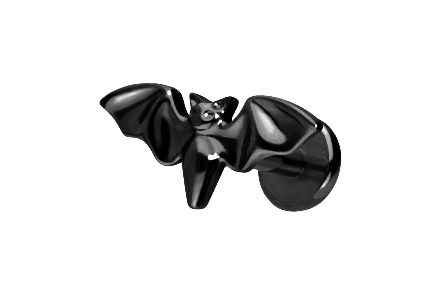 Titan Labret Piercing mit Push Fit FLEDERMAUS